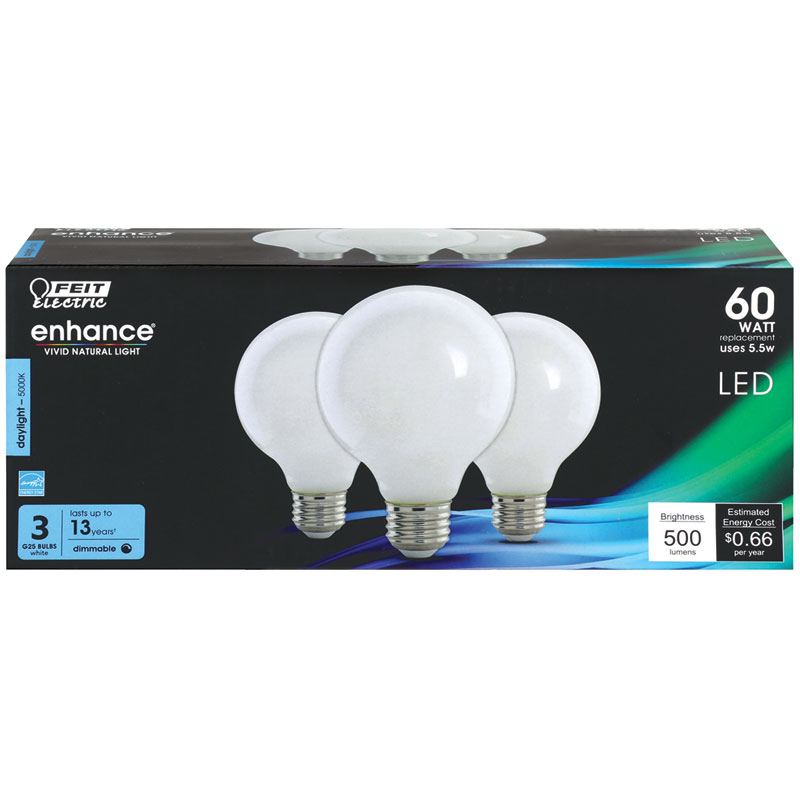 3 Pk. Feit® Enhance Daylight LED Light Bulbs