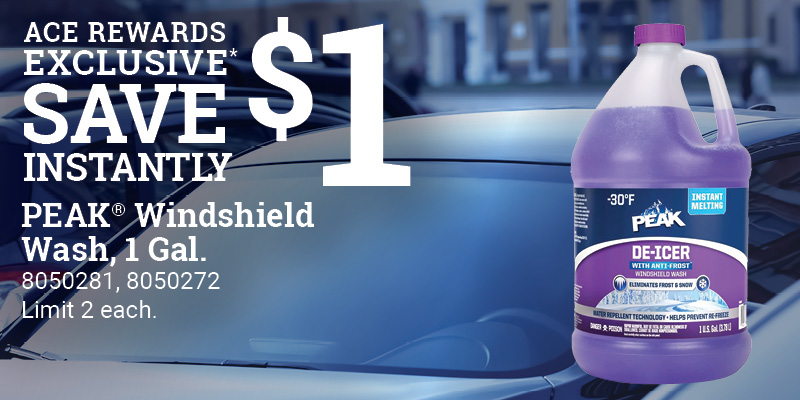 Save $1 Instantly on Select PEAK® Windshield Wash